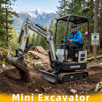 Mini-excavatrice compacte de 1 tonne avec godet mélangeur de béton, foreuse sur chenilles pour creusages profonds, presse hydraulique pour tranchées utilitaires