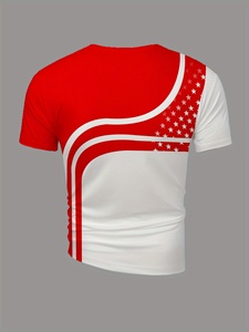 MY Men's Retro Style Casual Summer <span class=keywords><strong>T</strong></span>-Shirt Rojo Blanco Ace Spades Poker Gráfico Ligero Punto Poliéster Cuello redondo Corto - Product Image 3