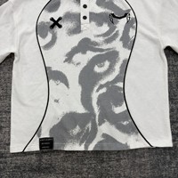 Polo à manches courtes en tissu gaufré ample et respirant pour homme, style américain tendance, avec impression sur écran et logo brodé personnalisé