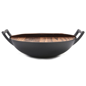 <span class=keywords><strong>Wok</strong></span> Tradicional <span class=keywords><strong>Chino</strong></span> de Hierro Fundido <span class=keywords><strong>Grande</strong></span>, Pre-Sazonado y Antiadherente, en Venta - Product Image 1
