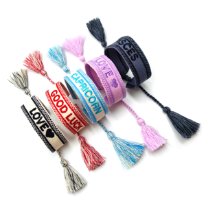 Vòng Đeo Tay Có Thể Điều Chỉnh Dệt Quyến Rũ Tua Vòng Đeo Tay Biểu Tượng Tùy Chỉnh Thêu Có Thể Điều Chỉnh Dệt Vòng Đeo Tay Trang Sức Cô Gái Quyến Rũ Dệt Brace - Product Image 3