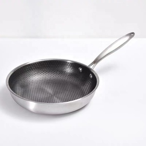 2023 gran oferta utensilios de cocina sartén antiadherente panal <span class=keywords><strong>3</strong></span>,5 MM espesor <span class=keywords><strong>3</strong></span> capas sartén de acero inoxidable - Product Image 1