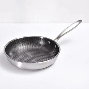 2023 Hot Sale Cookware Frying Pan Nonstick Honeycomb 3.5MM Thickness 3 Layer Stainless Steel Pan