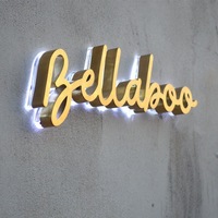 Lettres lumineuses décoratives 3D en acier inoxydable rétroéclairées, logo personnalisé, enseigne lumineuse 3D, enseigne LED personnalisée pour entreprise