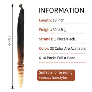 18 Inch Pre-stretched <strong>French</strong> <strong>Curl</strong> Braids Ombre Straight Curly Ends High Temperature Fiber Goddess Wave Braiding Hair - Product Image 6
