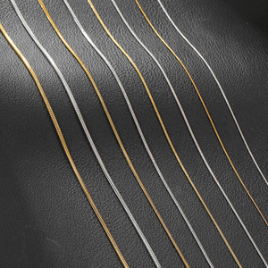 Stainless Steel Round Snake Chain <b>Necklace</b> Electroplated Clavicle Chain Jewelry For Daily Party Wear Yiwu Origin - Product Image 1