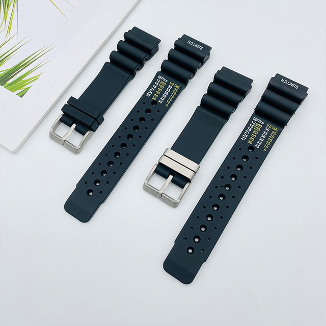ND Limits Diving FKM Fluorine Rubber Watch Strap Quick Release Spring Bar 20 22 24mm Deep Sea Waterproof High Tensile Band