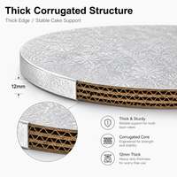 Plateau à gâteau biodégradable de qualité alimentaire, écologique, personnalisé, 12 mm, base tambour, blanc, or, argent, dorure à chaud, vente en gros commerciale 10/12/16