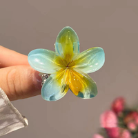 Épingles à Cheveux Multicolores en Plastique Décorées de Fleurs, Tendance et Très Vendues, pour Filles, Accessoire de Fête, Outil de Maquillage, Vente en Gros