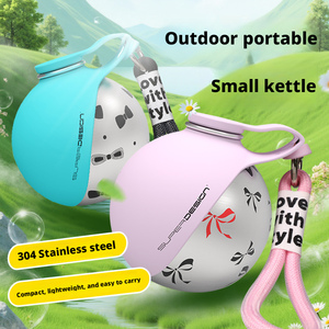Borraccia Portatile Pieghevole in Acciaio Inossidabile per Cani con Stampa Animale, per Passeggiate all'Aperto, Integrata con Ciotola per Cibo e Acqua, Grado Alimentare - Product Image 2