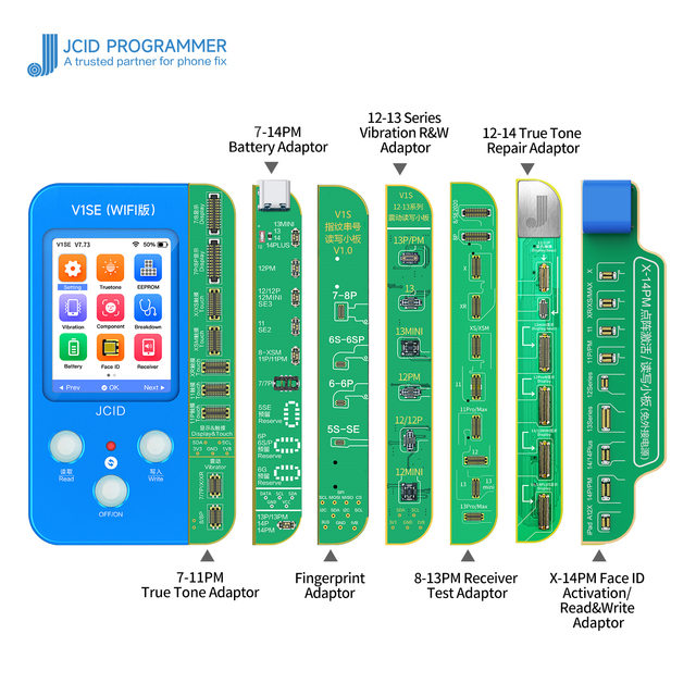 New Update JC V1SE Restore True Tone Face ID Fingerprint Battery Health Detection Code Reading Programmer 8 in 1 JC V1SE