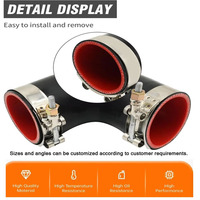 Kit de tuyauterie universelle en silicone pour intercooler à 45/90/135/180 degrés, avec colliers de serrage en acier inoxydable à vis en T et raccords pour soudage et découpe