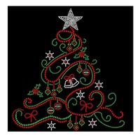 Strass en cristal YZX personnalisés, motif sapin de Noël 3D, à dos plat, thermocollants, écologiques, 10/12 facettes, pour nail art, sacs et vêtements