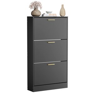 Moderna <span class=keywords><strong>scarpiera</strong></span> a 3 livelli mobile supporto melamina MDF <span class=keywords><strong>mobili</strong></span> in legno per casa Hotel salvaspazio ingresso pannello soggiorno - Product Image 3
