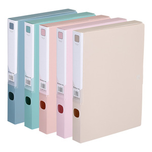 Caja Archivadora Comix A4 35mm 55mm, Organizador de Documentos Reforzado de PVC, Tipo Rectangular Vertical, Azul, Verde, Rosa, Morado, Beige - Product Image 1