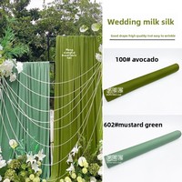 Tissu extensible pour plafond de mariage, soie de lait double face, rideau vert, décoration de scène, aménagement d'auditorium, modèle C62091