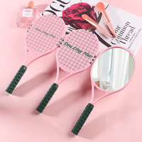 Nouveau miroir de poche compact personnalisable en forme de raquette de tennis avec logo, simple face, pour usage en salon