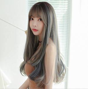 SARLA 26 \ "Peluca sintética larga <span class=keywords><strong>Rizado</strong></span> Resalte Transparente Resistente al calor Precio bajo Incluye <span class=keywords><strong>flequillo</strong></span>-Proveedor de cabello falso para mujeres - Product Image 3