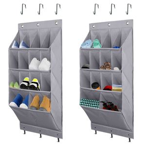Over the Door <b>Shoe</b> Organizer 2 Pack Hanging <b>Shoe</b> Organizer 6-Tier Large Deep Pockets Door <b>Shoe</b> Rack with 3 <b>Hooks</b> Storage Bag - Product Image 1