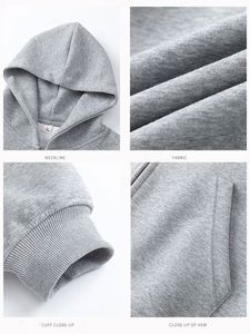 เสื้อฮู้ดซิปพิมพ์โลโก้ตามสั่งขายส่ง น้ำหนัก 420 กรัม ผ้าฝ้ายฟลีซคุณภาพสูง หนานุ่ม ทรงโอเวอร์ไซส์ - Product Image 4