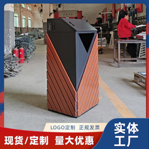 Customized <b>large</b> outdoor stainless steel recycling <b>bins</b>, <b>large</b> capacity trash cans, retro Chinese style metal trash cans for - Product Image 5