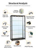 Vitrine de présentation en aluminium et verre de luxe sur mesure avec éclairage LED, verrouillable, pour centre commercial, bijouterie