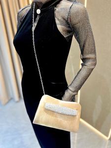 Sac à main en satin pailleté pour femme 2026, pochette carrée avec poignée en perles, sac à main pour <span class=keywords><strong>jeune</strong></span> femme, sac à main de soirée, sac à bandoulière chaîne - Product Image 5