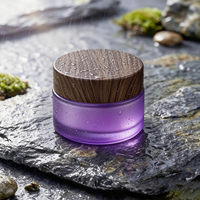Pot en verre givré mat avec couvercle en bambou, personnalisable avec logo et coffret cadeau, respectueux de l'environnement, pour crème, emballage cosmétique