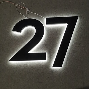 Custom ha condotto il segno dei numeri domestici retroilluminati del segno nero esterno delle lettere del numero civico - Product Image 4
