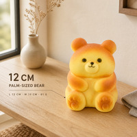 Jouet anti-stress en PU à remontée lente, ours assis mignon en forme de pain, 12 cm, jouet à presser en forme de gâteau d'ours pour enfants, cadeau