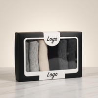 Boîte cadeau en carton recyclable avec pelliculage mat, impression personnalisée, pour emballage de vêtements, coffrets cadeaux de chaussettes pour les fêtes