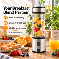 Blender électrique portable en acier inoxydable de haute qualité pour jus de fruits, smoothies, boissons et usage domestique en cuisine