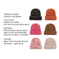 Fabricante de Gorros, Gorro de Punto Personalizado con Confeti de Colores, Gorro de Invierno de Poliéster y Spandex, Gorro de Punto Cepillado