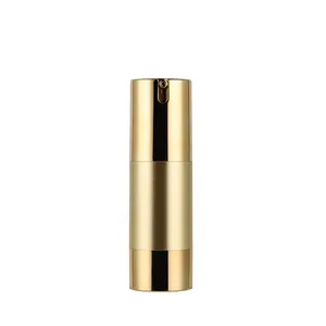 Gold Cosmetic Airless Pump Bottle 50ml With Lotion Pump Vacuum Bottle