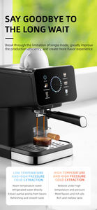 Machine à expresso automatique à écran tactile avec système d'eau chaude, démarrage en un clic pour usage domestique et hôtelier, café automatique - Product Image 6