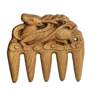 Solid wood carving handicrafts Creative Christmas gifts Deer massage comb Wood products hand-carved gifts pendant trinkets