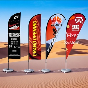 Tùy Chỉnh Nhôm Polyester Bãi Biển Cột Cờ Ngoài Trời Bay Phong Cách Giọt Nước Không Thấm Nước Windproof Quảng Cáo Lông Cờ Cơ Sở - Product Image 3