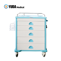 Chariot médical YUDA à 5 tiroirs avec serrure, roulettes silencieuses, certifié CE ISO, chariot à médicaments pour salle d'urgence, chariot infirmier