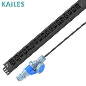 ACT Ölçümlü Seri 16A Tek Fazlı AC 200-240V NOM Sertifikalı PDU 16-Bit C13+2-Bit C19 1 Devre Kesici KLS S21 P33 PDU - Product Image 3
