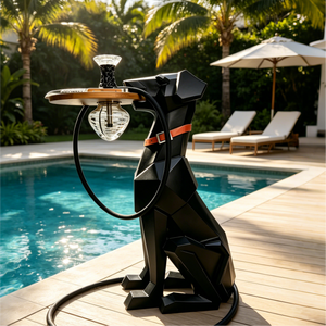 Luxury Black Geometric Dog Portable Shisha Set 100CM Resin Shisha <b>Hookah</b> Set Arabic <b>Hookah</b> Russian <b>Hookah</b> Pen In Stock - Product Image 5