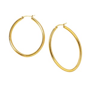 Pendientes grandes de acero inoxidable exclusivos para mujer, chapados en oro de 18K, estilo exagerado, sencillos y elegantes. - Product Image 5