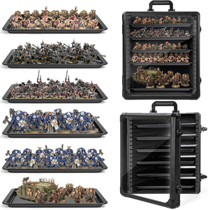 Boîte de rangement pour miniatures, étui de <span class=keywords><strong>transport</strong></span> pour miniatures avec cadre en alliage d'aluminium et serrure pour Warhammer 40K - Product Image 4