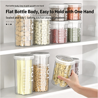 Conteneur de stockage alimentaire hermétique en PP de qualité alimentaire, transparent, pour céréales, épices, grains, pour réfrigérateur, organisateur d'armoire