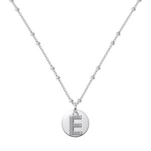 Dylam New Design Jewelry 925 Sterling Silver Rhodium Plated <b>Beaded</b> Link Chain 5A Zirconia A-Z Alphabet Circle Pendant Necklaces - Product Image 5