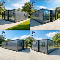 Maison conteneur extensible EN 13501 Classe A1, 20, 30, 40 pieds, 3 chambres, cuisine, étanche, pliable, portable, personnalisable