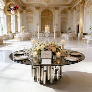 Juego de Comedor Moderno de Acero Inoxidable Redondo de Lujo para 8 Personas, Muebles para el Hogar, Personalizable para Uso en Hoteles - Product Image 6