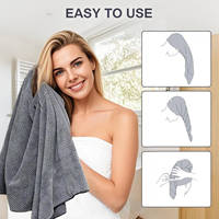 Best Selling Fast Drying Super Soft 63x105 Large Size Microfiber Hair Towel for Women Custom Logo Woven Technique