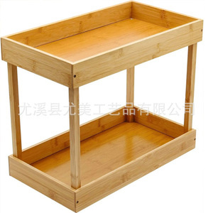 Estante de almacenamiento de escritorio, librero de madera de 2 niveles, organizador de estación de trabajo, almacenamiento de condimentos y utensilios. - Product Image 4