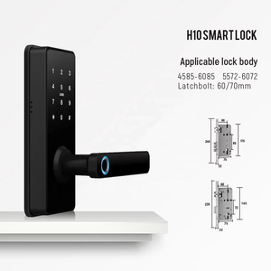 قفل باب ذكي رقمي ببصمة الإصبع فضي اللون للمنازل، يعمل عبر تطبيق Tuya WIFI وTTlock، مع لوحة مفاتيح ورمز وقفل رقمي - Product Image 6