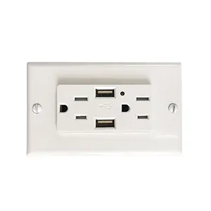 OSWELL USB Wall Outlet Charger 15A 125V Duplex TR Receptacle plug, USB outlet 3.6A dual USB port Type A socket